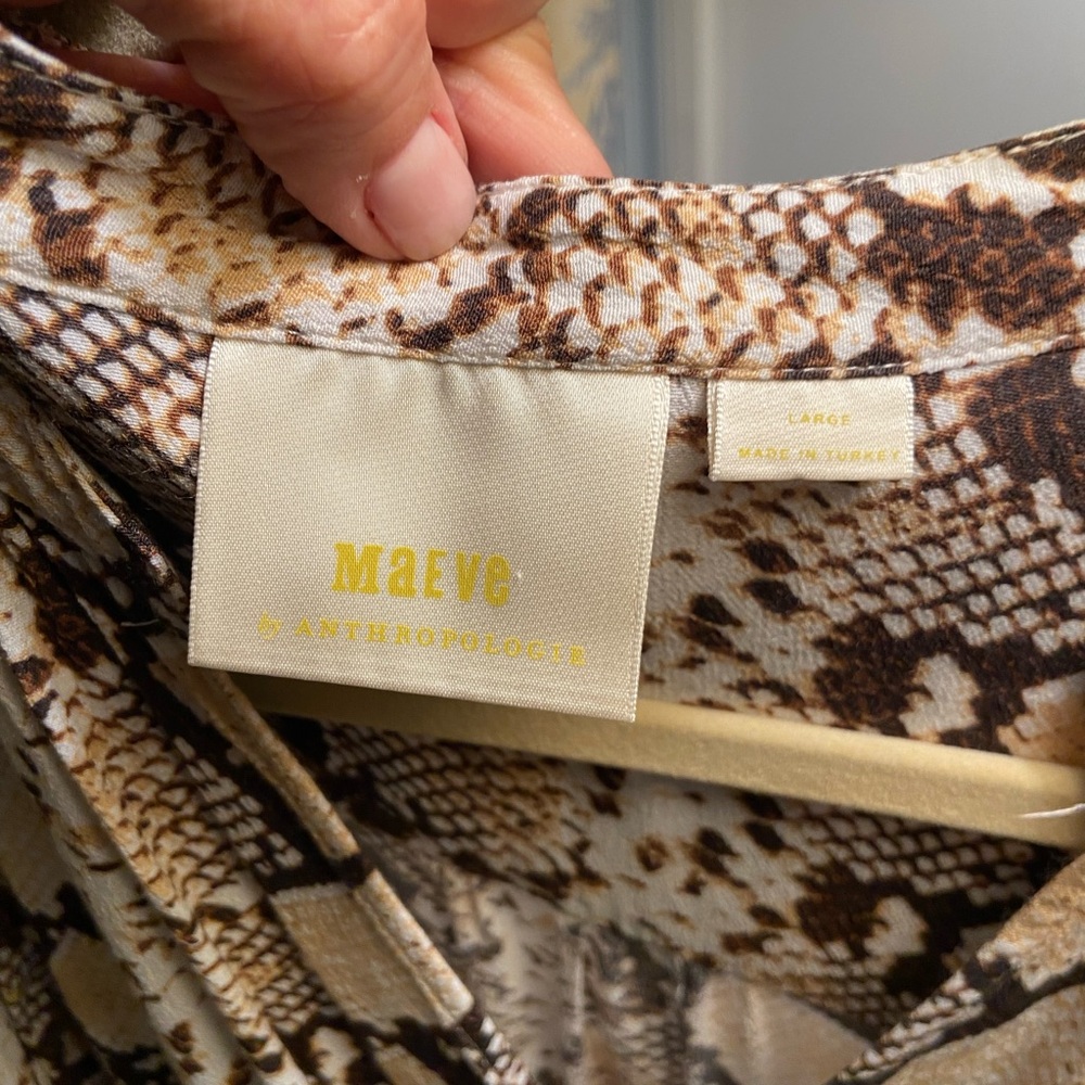 Maeve for Anthropologie Juno Snakeskin Print Dress Size Large - Picture 2 of 2